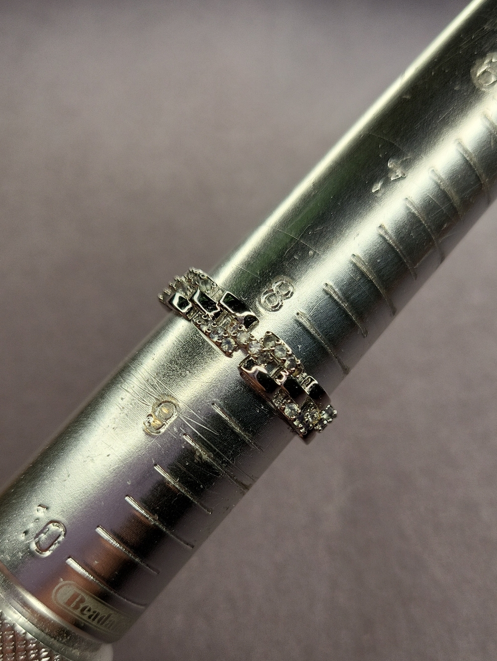 Silver Rhinestone Link Ring - Picture 6 of 6